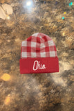 Script Ohio Tartan Print Winter Hat